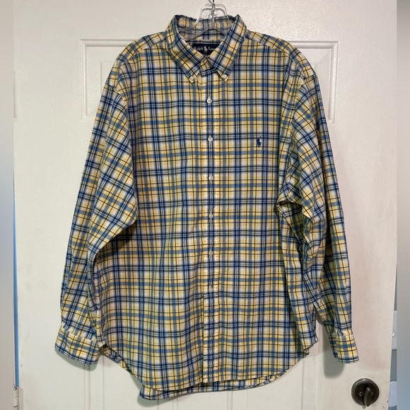 Ralph Lauren‎ Vintage  Men’s Size XL 17.5 Classic Fit Plaid Long Sleeve Shirt - Picture 1 of 13